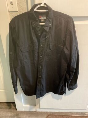 Men's Black Lightweight Utility Shirt Jacket